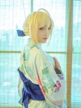 "Fate Grand Order" Saber Summer Kimono C O S P L A Y