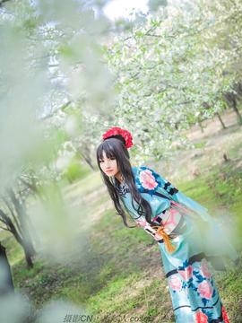 "Số phận dài đêm ubw" Tosaka rin Kimono c o s p l a y