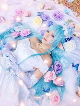 "Arch Art Online" Asuna Alo ELF Váy cưới C O S P L A Y